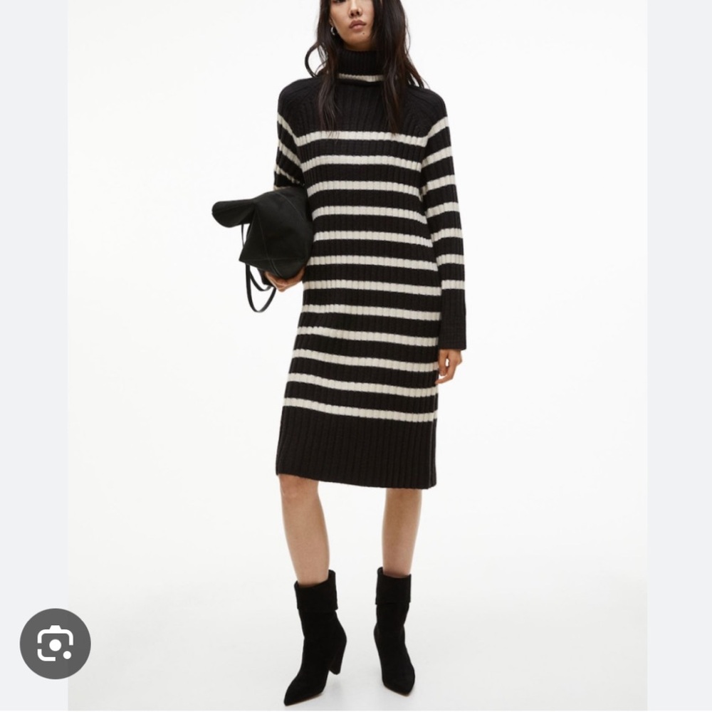H&M Black Ribbed Knit Dress